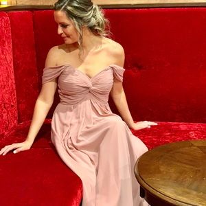 Azazie off the shoulder gown